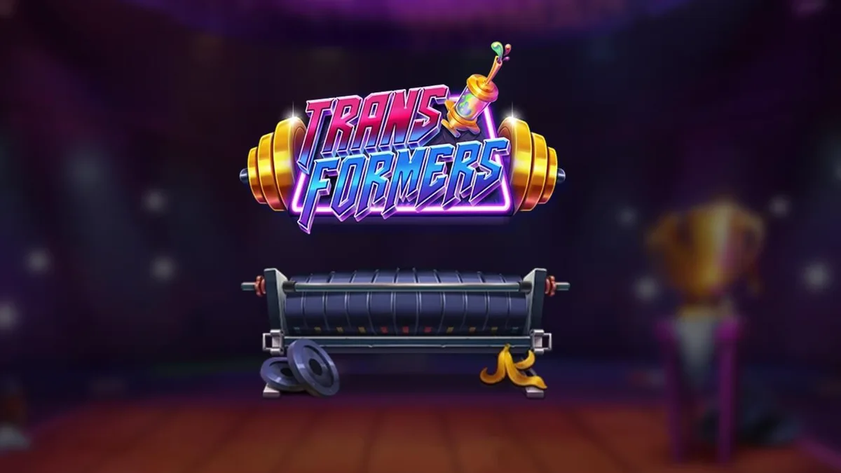 Isang visual na representasyon ng Transformers slot na nagpapakita ng neon-noir na arena at ang karakter na si Brosephine.